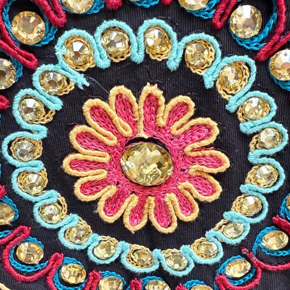 Double D Ranch Womens Black Embroidered Beaded Top Size Small Pullover - Picture 3 of 13